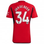 Günstige Fußballtrikots Manchester United Van De Beek 34 Heimtrikot 2023-24 Kurzarm